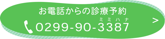 お電話からの診療予約　0299-90-3387